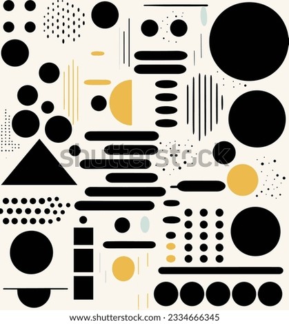 geometric seamless pattern with geometric shapes, squares and triangles, in the style of stripes and shapes, boldly black and white, minimalist pop art, minimalist figures, alvar aalto