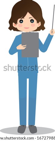 Illustration of a woman wearing work clothes