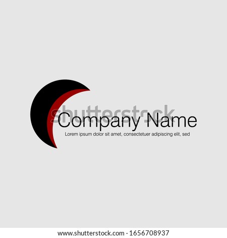Logo template. Half moon design. Easy to edit and resize. Updated