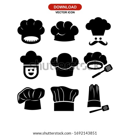 chef hat icon or logo isolated sign symbol vector illustration - Collection of high quality black style vector icons
 Foto stock © 