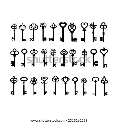 Key, Key Clipart, Keys Svg Bundle, Magic Key Svg, Vintage, Lock Svg, Lock Clipart, Vector, Cut File, Key Silhouette, Svg Files for Cricut