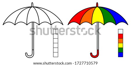 umbrella vector, coloring book or page, vector illustration
