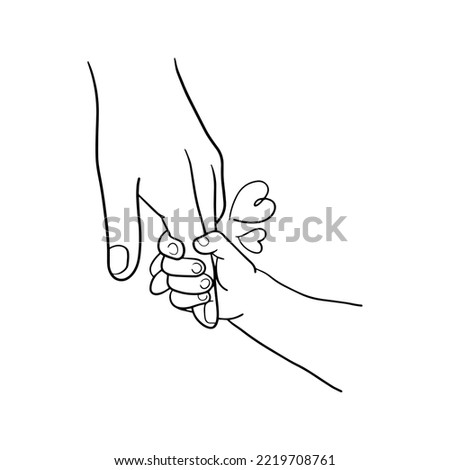a child's hand holding his parent's hand, a symbol of love and care.