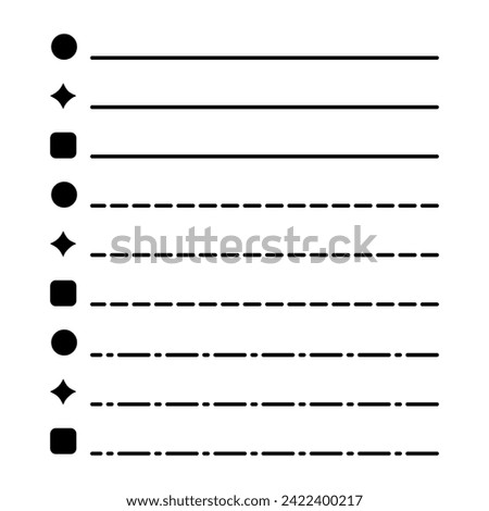 Collection of isolated vector outline to do lists.
