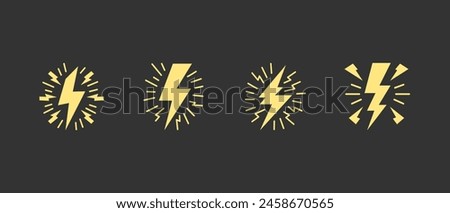 Hand drawn vector doodle electric lightning symbol sketch.