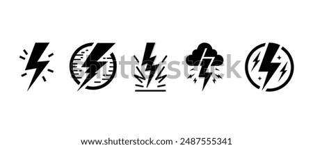 Hand drawn doodle electric lightning symbol sketch. thunder icon