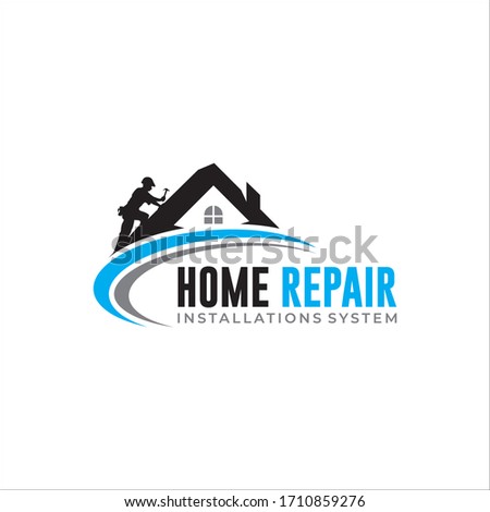 Creative Home repair, Real Estate, Construction, Building Concept Logo Design template