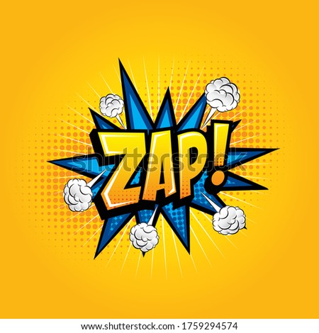 Illustration of the comic style of ZAPwording. Comic speech for advertisement commercial business template design