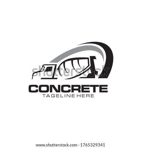 Illustration vector graphic of concrete mixer truck logo vector template.