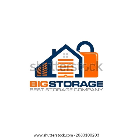 Illustration vector graphic of self storage company logo design template