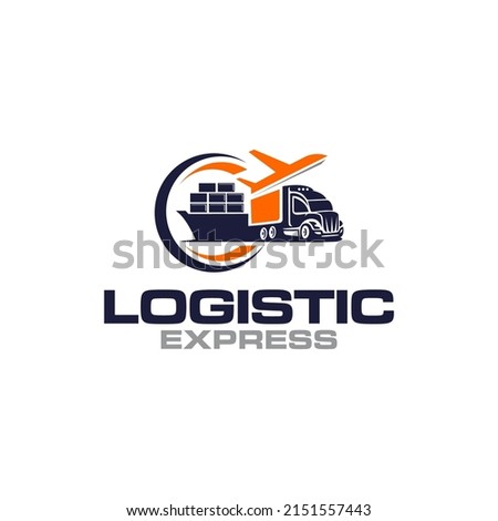 Illustration graphic design of express logistic transportation concept logo design template  