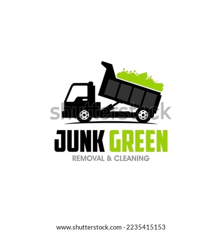 Illustration vector graphic of junk removal solution services logo design template	
