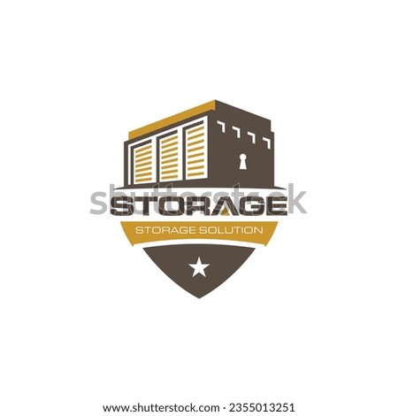 Illustration vector graphic of self storage solution company logo design template