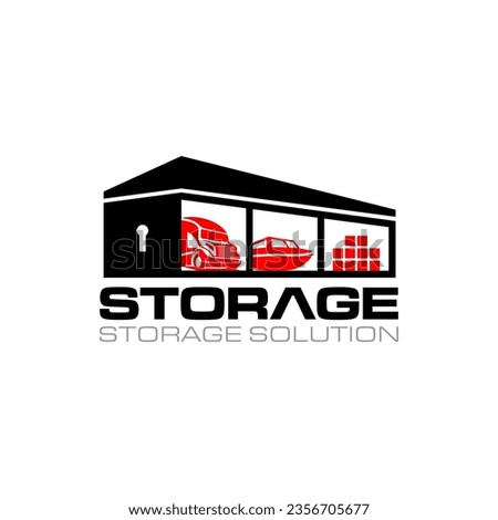 Illustration vector graphic of self storage solution company logo design template