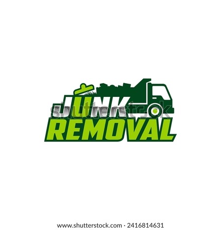 Illustration vector graphic of junk removal solution services logo design template	
