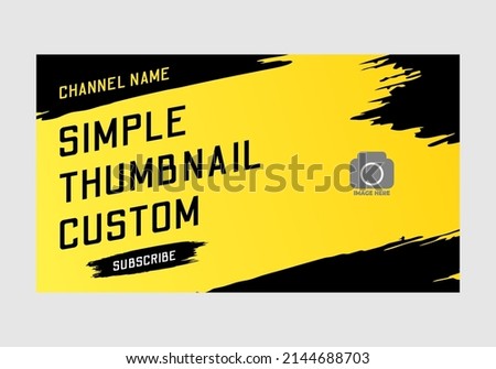 black and yellow color of thumbnail design template.