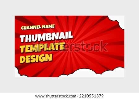 colorful thumbnail template design for youtube content with red color.