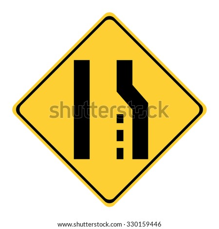 U.S. Right Lane Ends Sign