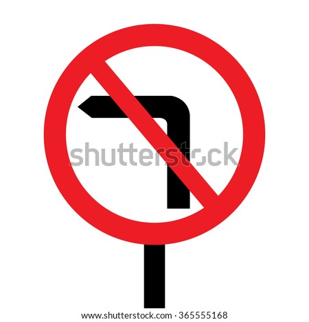 United Kingdom No Left Turn Sign