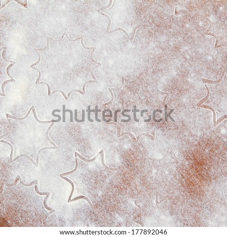 Christmas and holiday baking background, a wooden board,