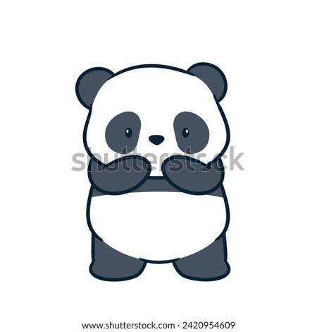 Panda Clipart, Cute Animal Set. cute panda illustration vector image. perfect for Stickers, Prints for Clothing, Coloring Pages.