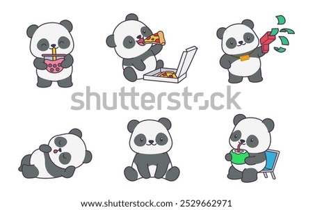 cute adorable panda cartoon character