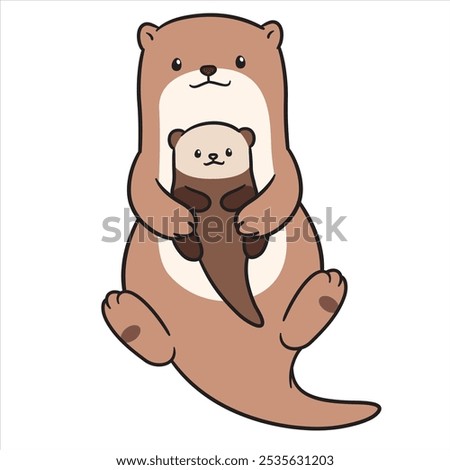 Cute and adorable otter character illustration