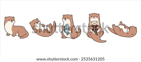 Cute and adorable otter character illustration