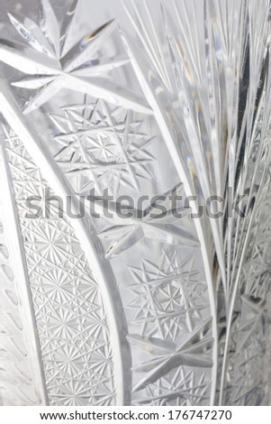 Luxury glass crystal pattern close-up