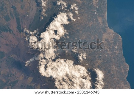 Similar – Image, Stock Photo Desert landscape against sea in nature