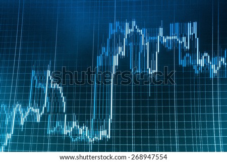Finance background, stock exchange chart graph. Business abstract stock exchange screen.