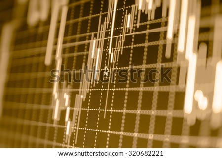 Financial background.Stock market graph and bar chart price display. Data on live computer screen. Display of quotes pricing graph visualization. Abstract financial background trade colorful