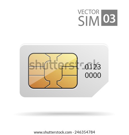 vector image of SIM-cards for mobile devices with chip