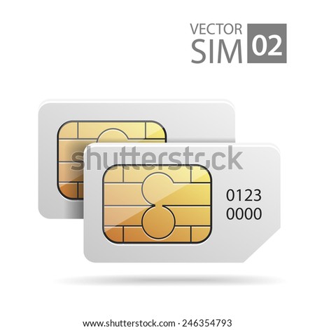 vector image of SIM-cards for mobile devices with chip