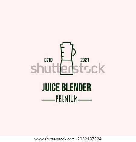 Juice blender logo design retro hipster vintage