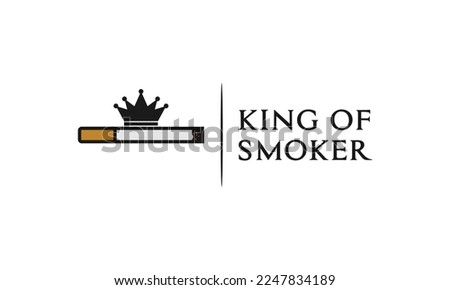 king of smoker logo design on isolated background