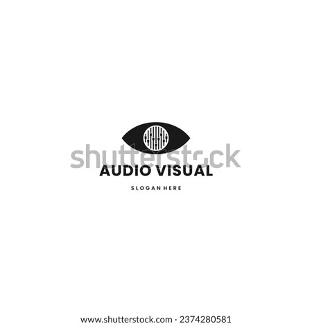 Audio visual logo design on isolated background
