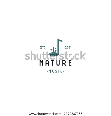 Nature music logo, growth music logo, music sheet combine with tree logo concept