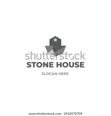 Stone house logo design on isolated background