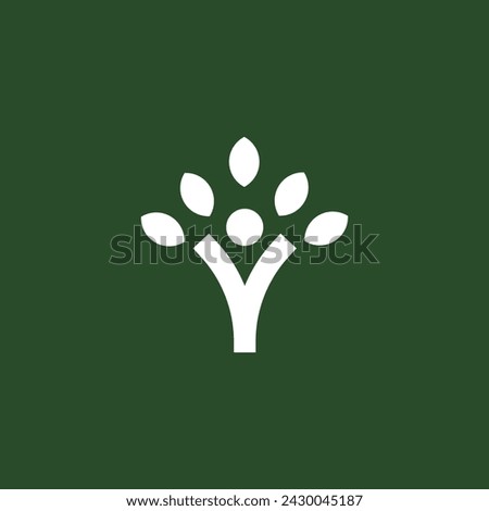 People combine with leaf logo, people tree logo, people letter Y template