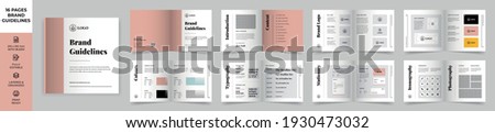 Square Brand Manual Template, Simple style and modern layout Brand Book, Brand Identity, Brand Guideline, Guide Book	