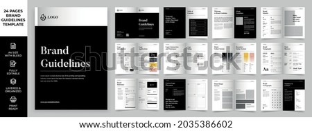 Brand Guideline Template, Simple style and modern layout Brand Book, Brand Identity, Brand Manual, Guide Book