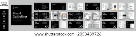 Square Brand Guideline Template, Simple style and modern layout Brand Style, Brand Identity, Brand Manual, Guide Book