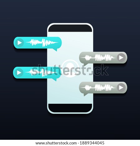 Voice chat. Voice messages bubbles on smartphone. Illustration vector