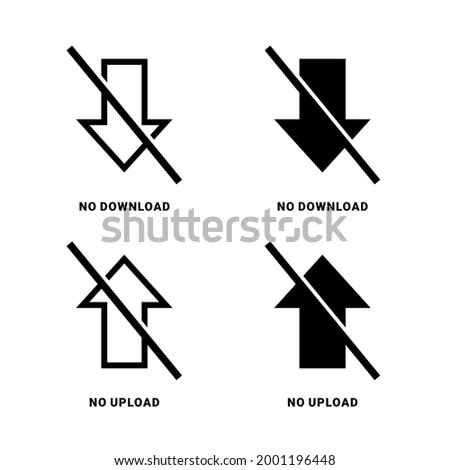 No download. No Upload. download and upload is prohibited, not available, off. Illustration vector