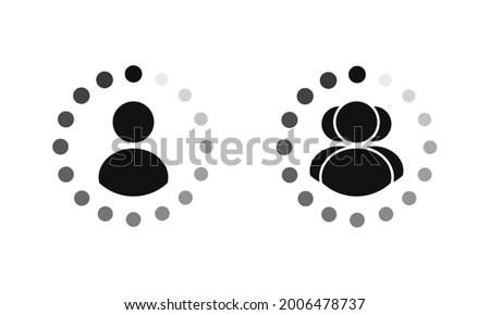 Loading avatar account. User profile inside the loading icon. Update profile, personal and group account. Illustration vector 