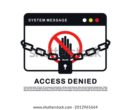 Access denied sign. Popup window locked. Illustration vector