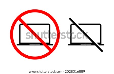No laptop computer sign. Illustration vector