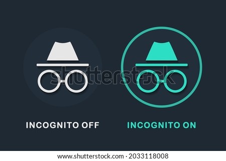Incognito icon. Mode on, off or disabled. Illustration vector