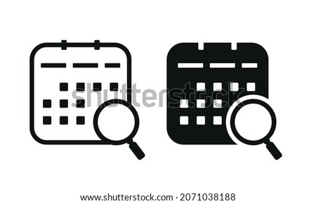 Search calendar. Annual planner icon. Illustration vector